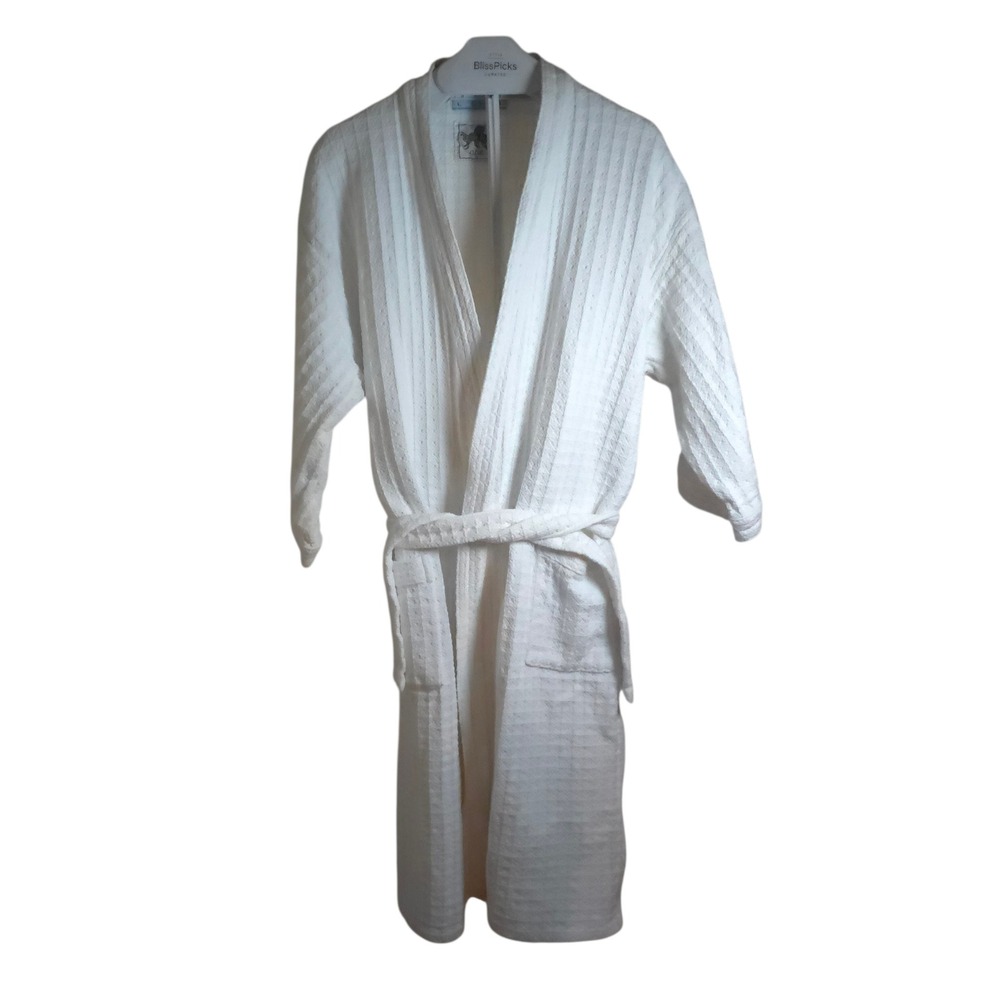 Bellora Italian Cotton Waffle‎ Weave Robe White Made in Italy L
